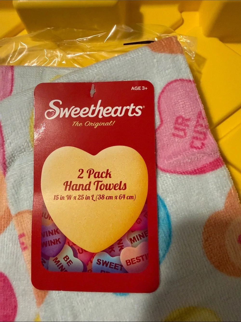 Pink Multi Heart Pattern Hand Towels - 2 Pack